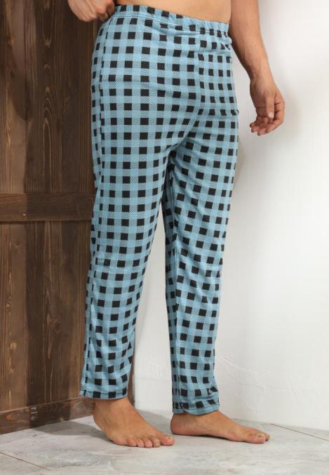 Pantaloni de Pijama ,Big Size ,Barbati,Culoare Turcoaz cu Negru,Engros
